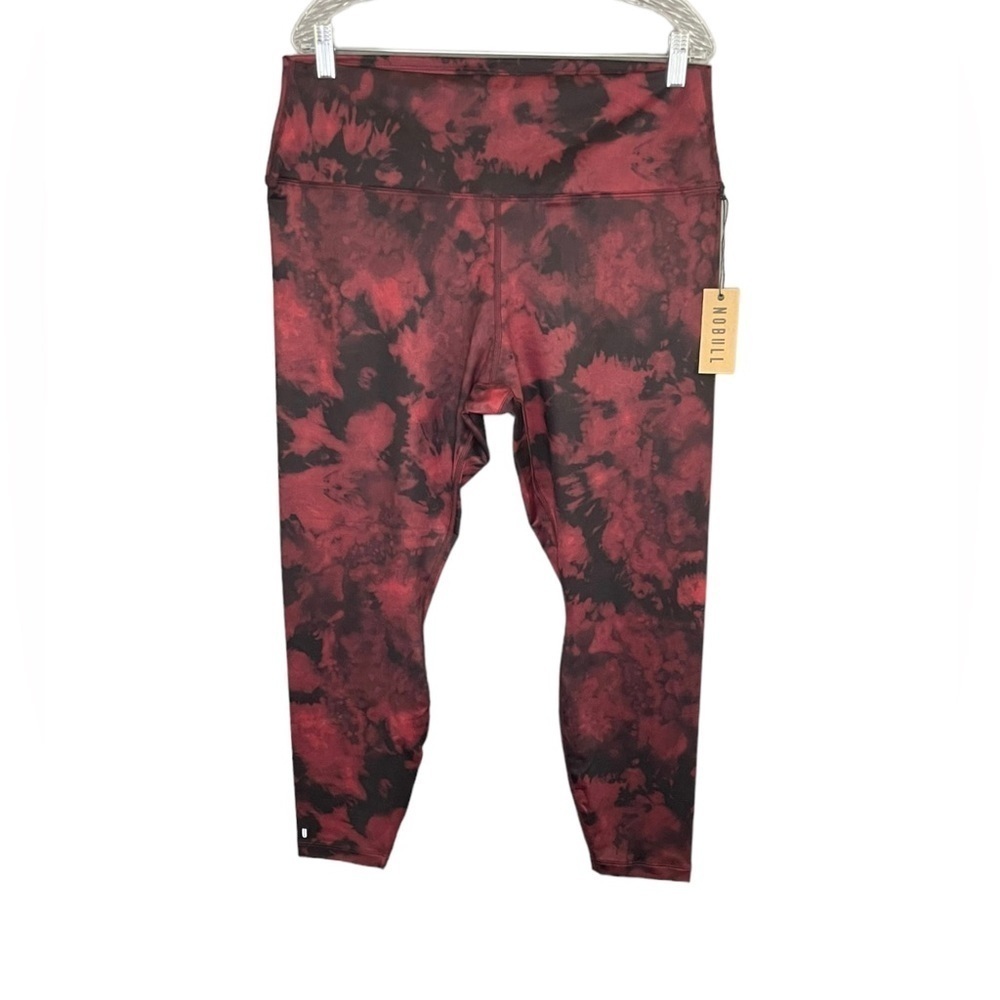 Nobull Women's Tie-Dye High Rise Matte Tight Leggings Black and Red NWT
